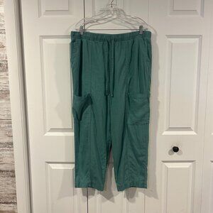 Universal Thread Green Linen Blend Pants Women's Size XL Spring Earthy Coastal